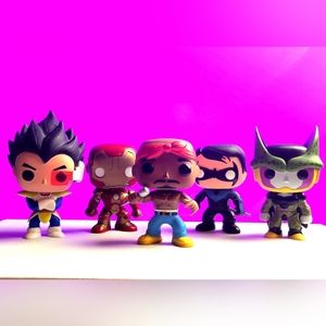 Tupac (Vaulted) Nightwing Cell Vegeta Iron Man funko dbz pop lot loose
